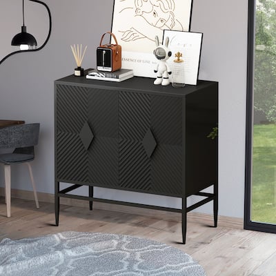 Modern Unique Wooden Storage Cabinet with Metal Legs
