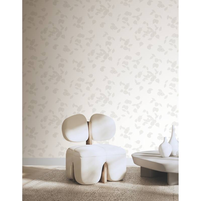 Myles White Leaves Wallpaper