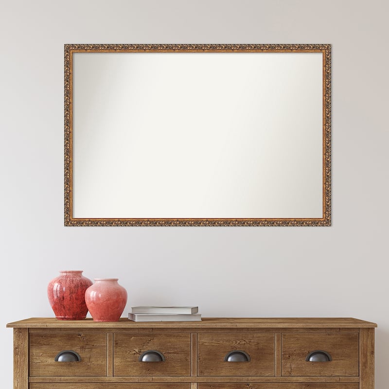 Non-Beveled Wood Wall Mirror - Antique Bronze Frame