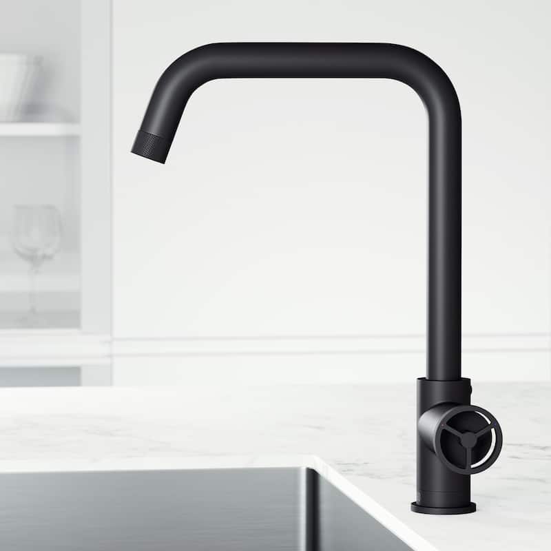 VIGO Cass Industrial 14" H Single Handle Kitchen Bar Faucet
