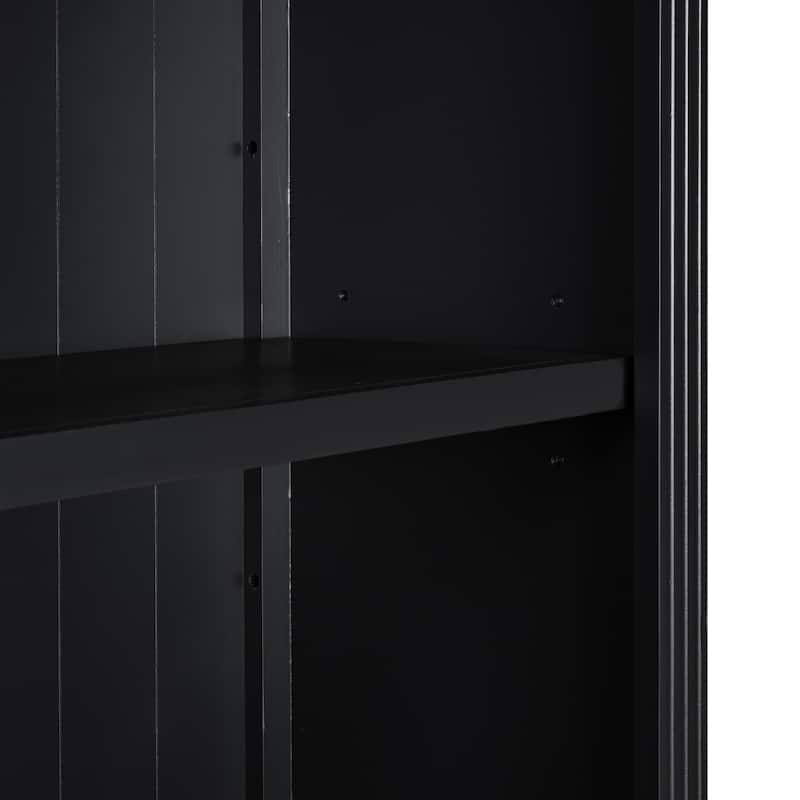 83.4" Modern Bookshelf Suite with LED Lights, Glass Doors, Drawers & Open Shelves, 2-Piece Storage Bookcase Set for Home Office