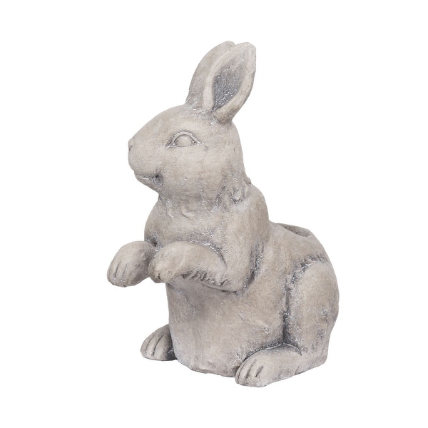15" Rabbit Magnesium and Fiber Gray Colored Outdoor Planter - N/A