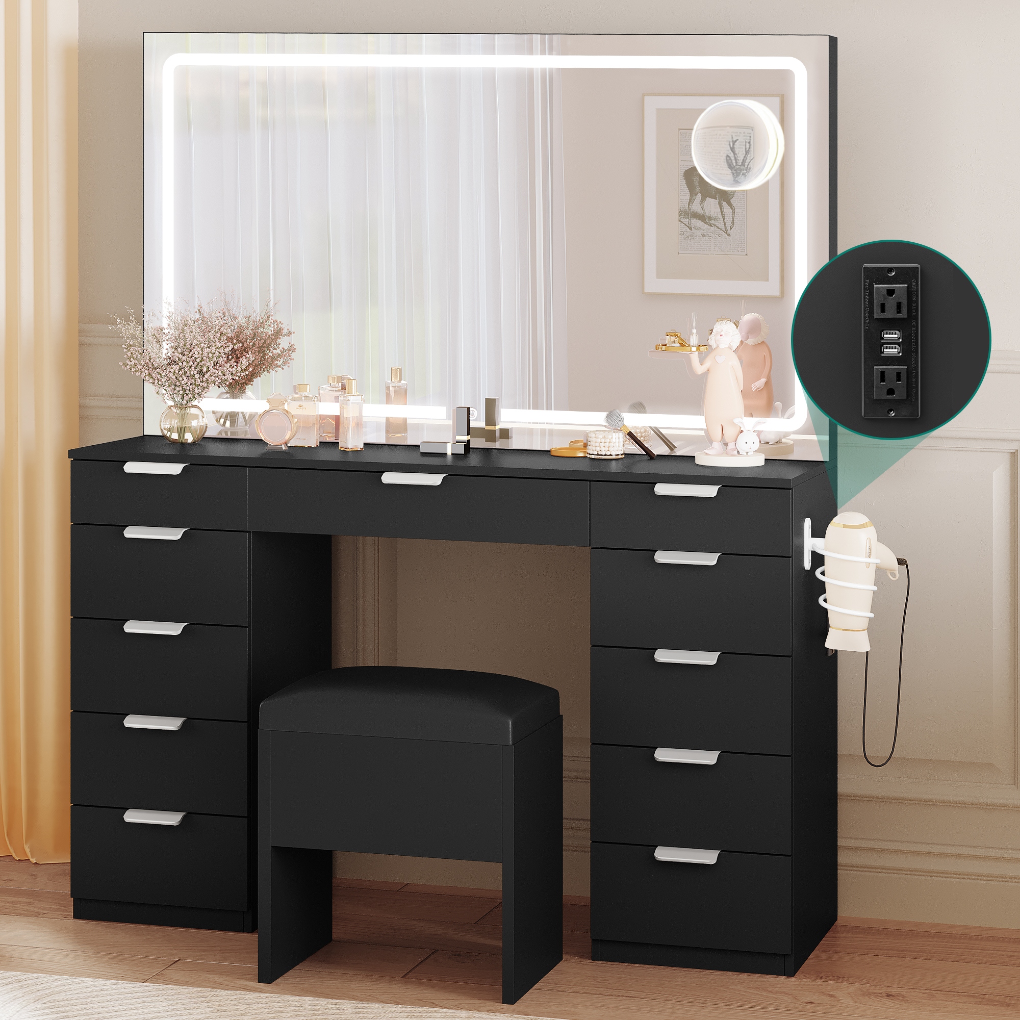 Black Makeup Vanities Bed Bath Beyond