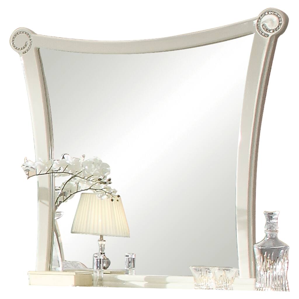 ACME Bellagio Mirror in Ivory High Gloss