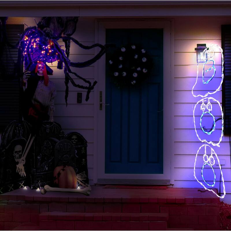 3-Piece LED Lighted BOO Ghost Outdoor Halloween Decoration