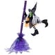 preview thumbnail 3 of 4, Animated Flying Witch with Broom Halloween Decoration - 25"