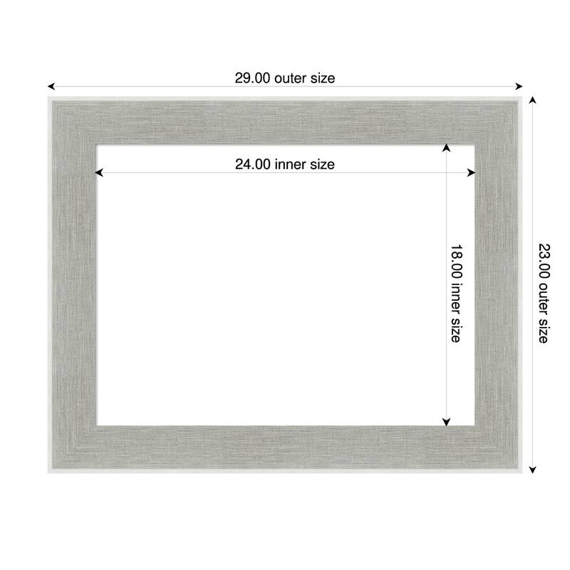 Amanti Art Glam Linen Grey Framed Dry Erase Magnetic Board - 29 x 23 in