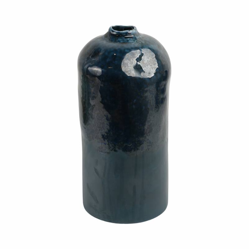 Decorative Vase - Blue Ceramic Finish Details