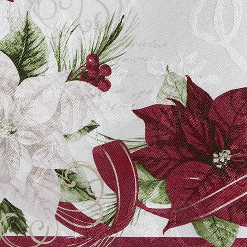 Clarette Poinsettia Holiday Fabric Placemats, Set of 4