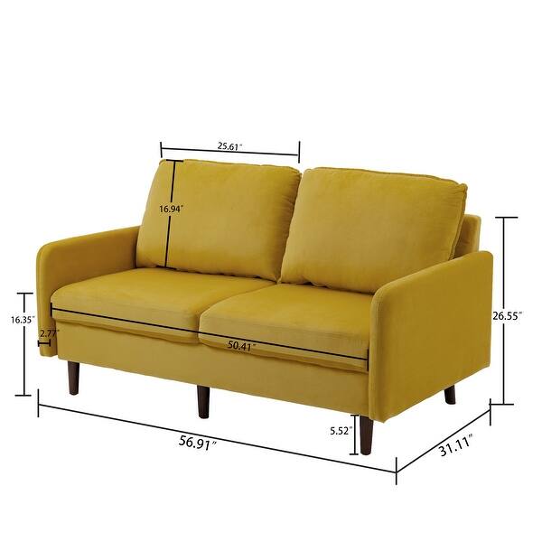 2 Pices Velvet Loveseat Wood Legs Sofa - Bed Bath & Beyond