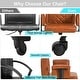 preview thumbnail 5 of 14, 45° Rotating Armrests Executive Office Chair Adjustable Height High Backrest with 90°-130° Recline PU Leather & Nail Head Trim