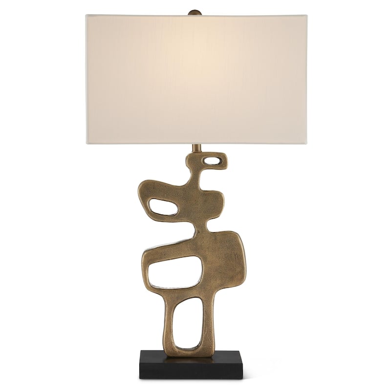 Currey & Company Mithra Brass Table Lamp - 29"h x 17"w x 10"d