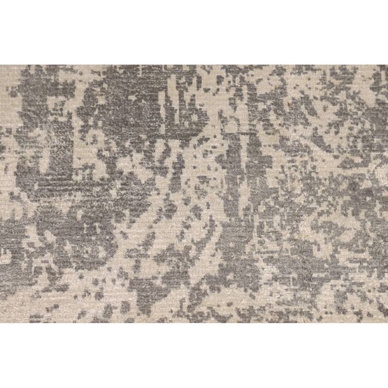 All-Over Abstract Oriental Area Rug Hand-Knotted Wool Carpet - 6'5" X 9'4"