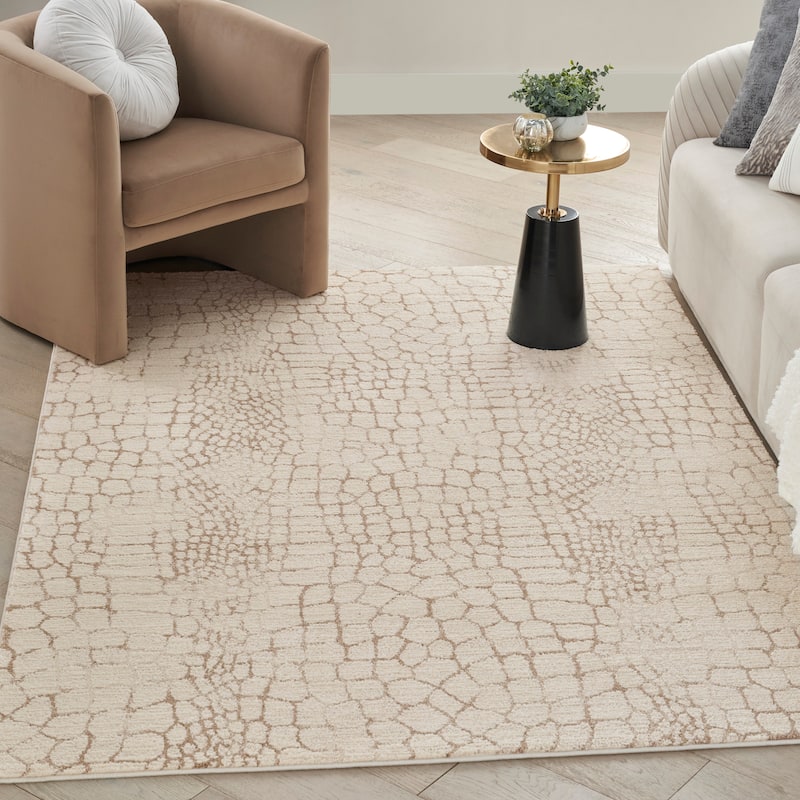 Nourison Gemma Indoor only Beige Animals Area Rug