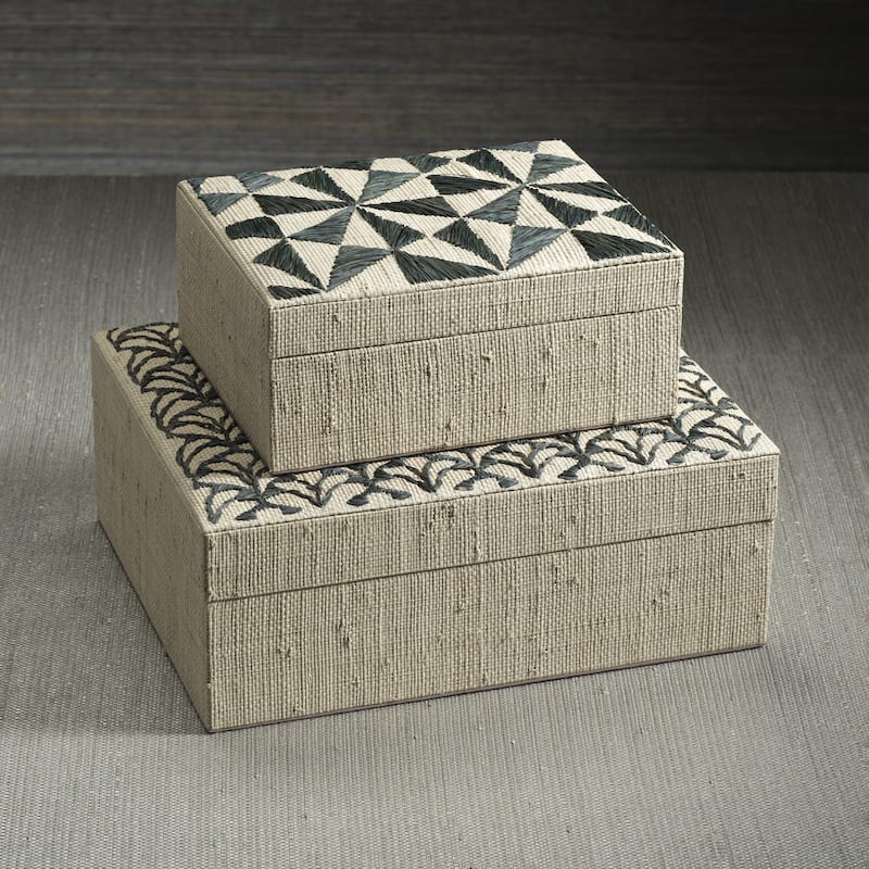 Canaria Petals Natural Fiber Raffia Decorative Box