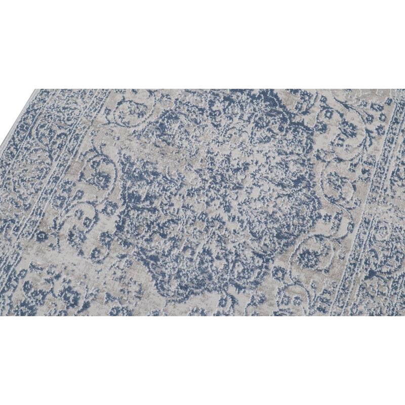 Vintage Blossom Cream Blue Rug