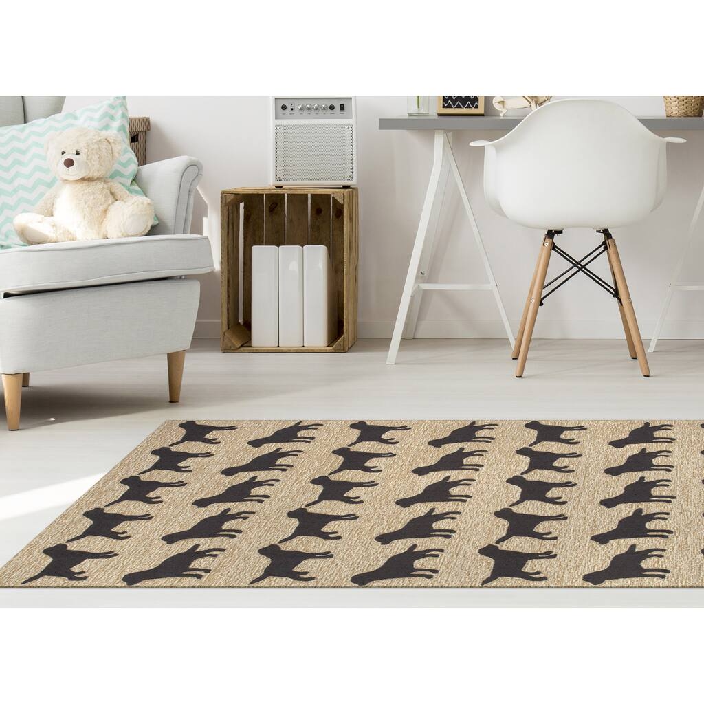 Liora Manne Frontporch Doggies Indoor/Outdoor Rug - 3'6" x 5'6"