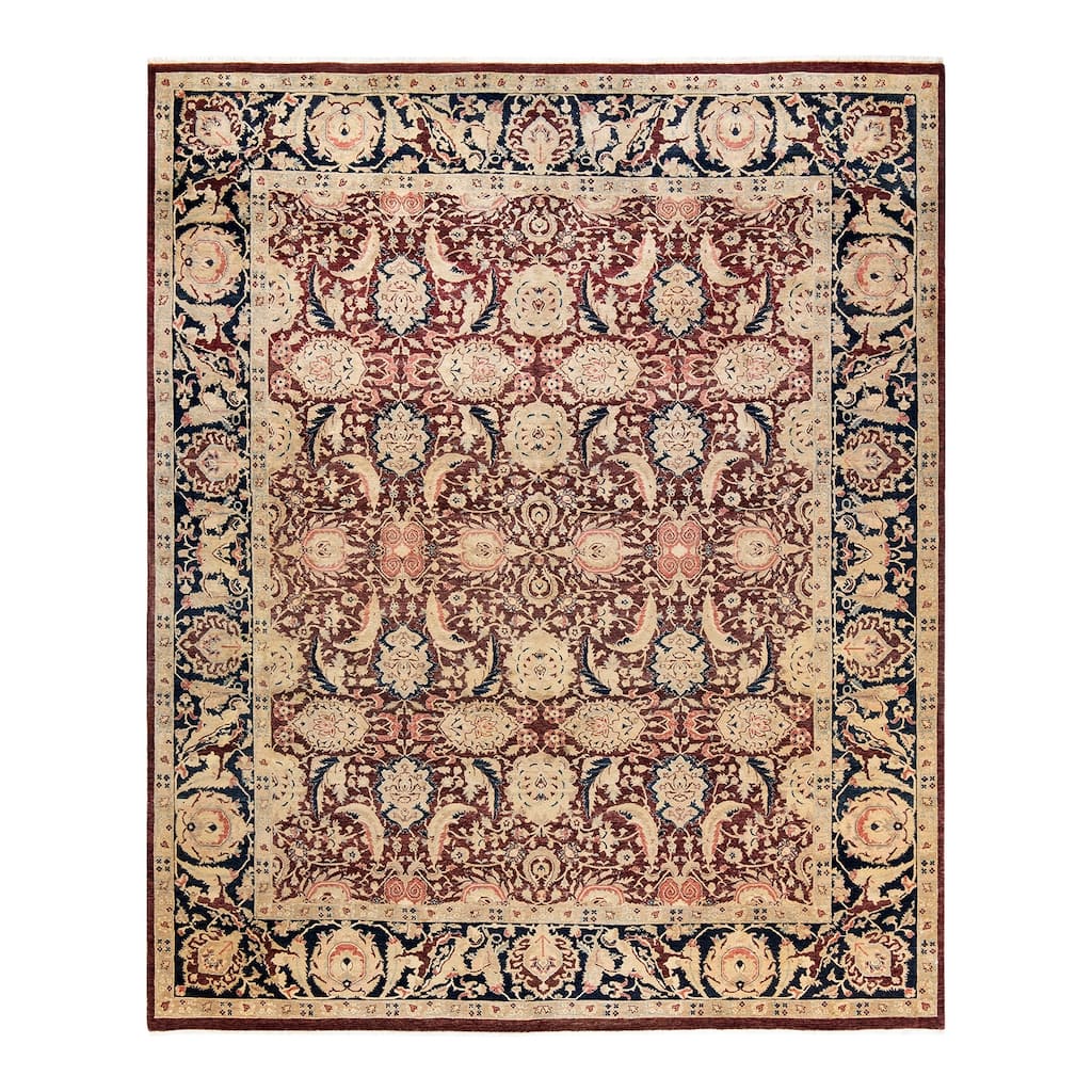 Overton Handknotted Wool Traditional Oriental Red Area Rug - 8' x 10'