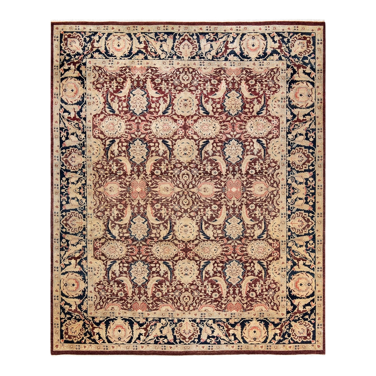 Overton Handknotted Wool Traditional Oriental Red Area Rug - 8' x 10'