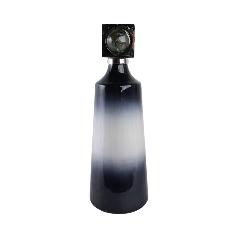 Glass Metal Decorative Vase with Contemporary Single Modern Accents