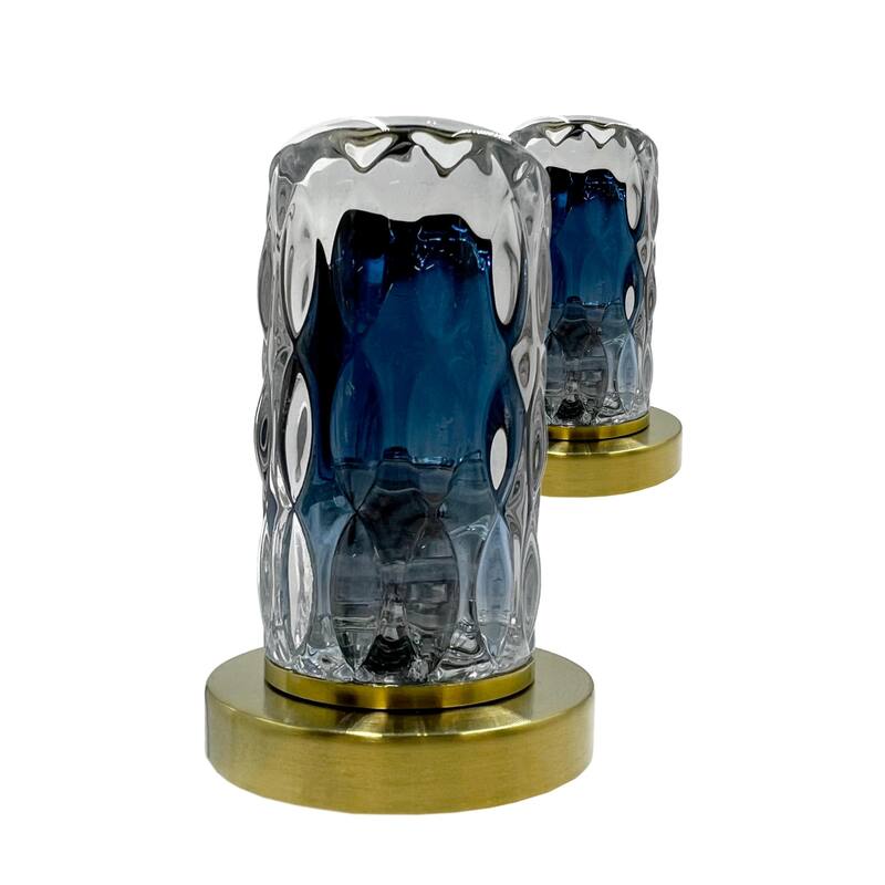 Modern Widespread 3 Hole, 2-handle Bathroom Faucet with Blue Glass Handles
