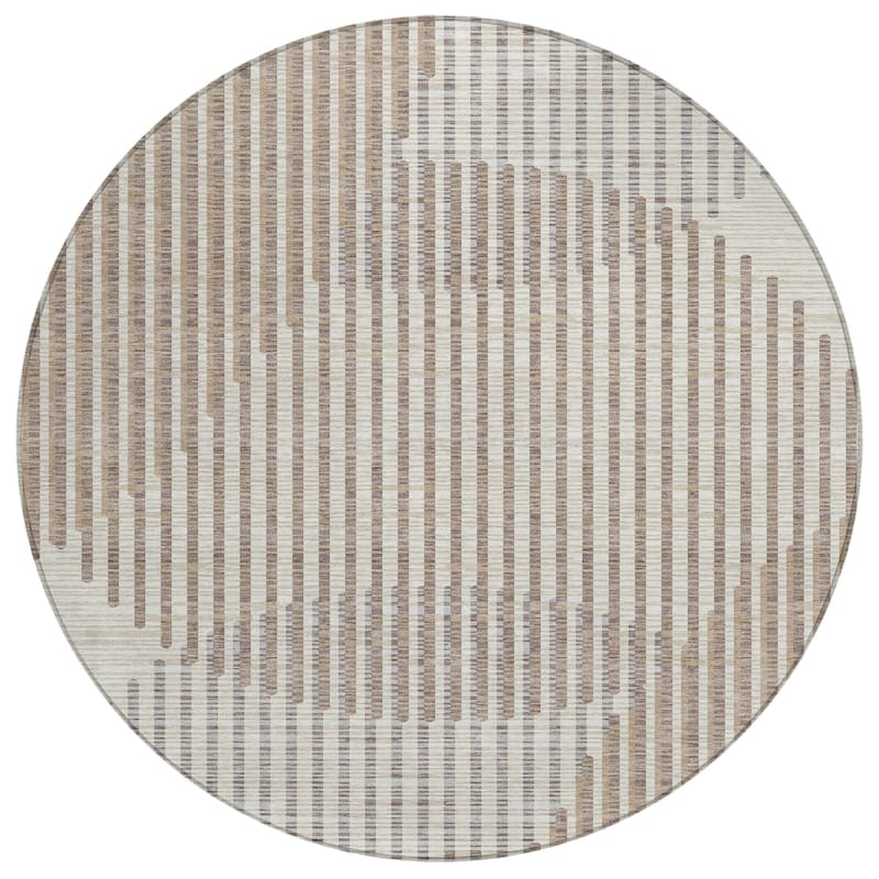 Machine Washable Indoor/ Outdoor Abstract Stripe Chantille Rug
