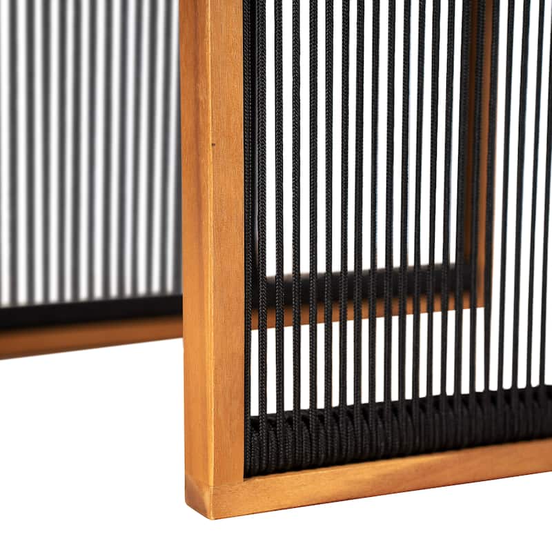 Christopher Knight Home - Valmont Modern Outdoor Acacia Wood Dining Arm Chair with Rope Back & Washable Cushion, Set of 2