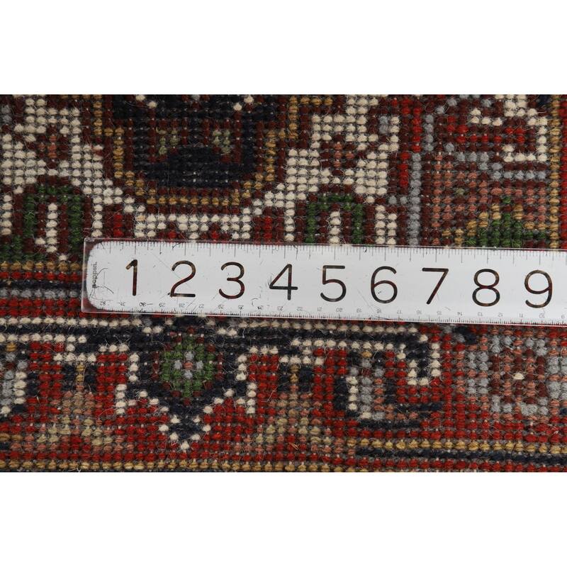 Hand Knotted Oriental 100% Wool Carpet Traditional Medallion Navy Blue & Blues Heriz (serapi) Area Rug - 3' 0'' X 2' 0''