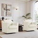 preview thumbnail 53 of 101, Modern Swivel Upholstered Armchair Accent chair Set of 2 CHENILLE BEIGE