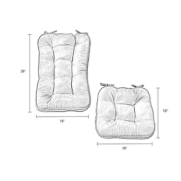 Cream Hyatt 2-Piece Reversible Jumbo Rocking Chair Cushion Set