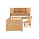 preview thumbnail 4 of 16, Twin Wood Bed with Integrated Desk Chair and Storage Bookshelf for Bedroom or Studio Workspace