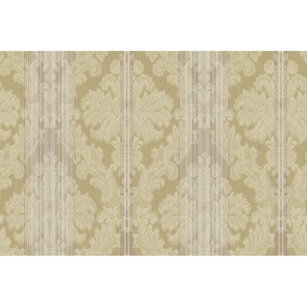 Seabrook Designs Nadia Striped Damask Unpasted Wallpaper