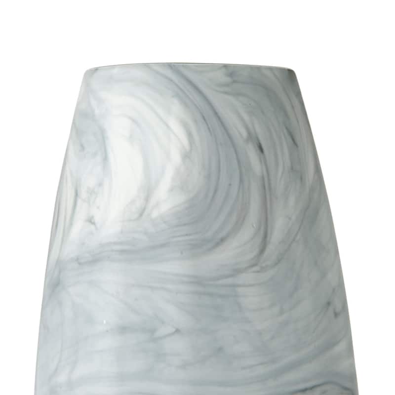 Volta II Tall White / Gray Abstract Pattern Glass Vase
