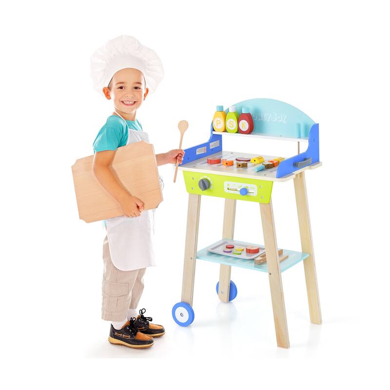 Kid's Pretend Barbecue Grill Play Set - 18.5" x 12" x 32"