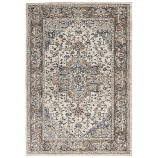 slide 2 of 19, Nourison Concerto Classic Persian Medallion Area Rug. 3'9" x 5'9" - Ivory/Gray