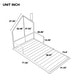 preview thumbnail 4 of 7, White Twin Size Metal Floor Bed with House-Shaped Headboard and Fence