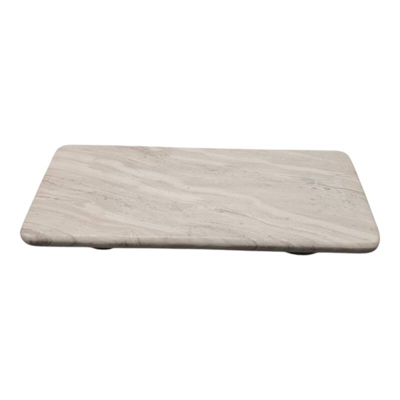 Marble Stone Tray Rectangular Valencia Finish Display - 3" Ivory - 15.75" x 7" x 2.75"