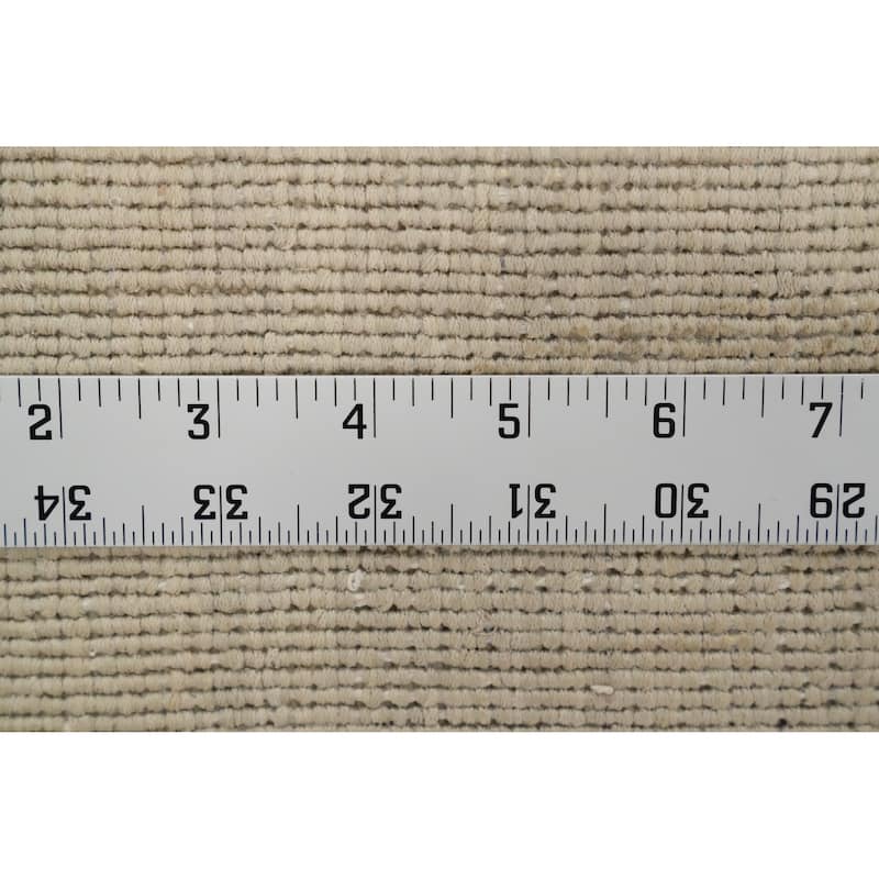 Hand Knotted Oriental Viscose Silk Carpet Modern Modern Beige & Ivories Abstract Area Rug - 11' 9'' X 8' 1''