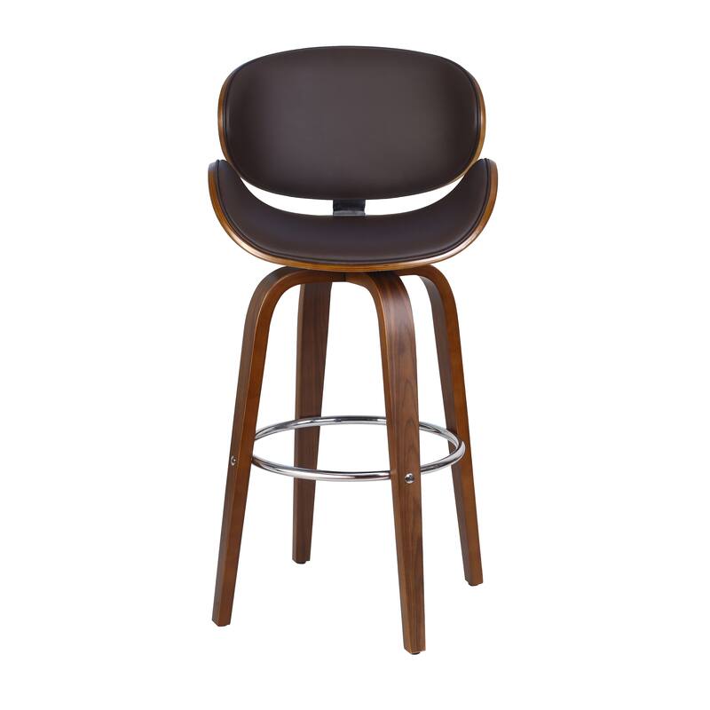 Porthos Home Hadyn Bar Stool, PU Leather, Sturdy Beechwood Legs