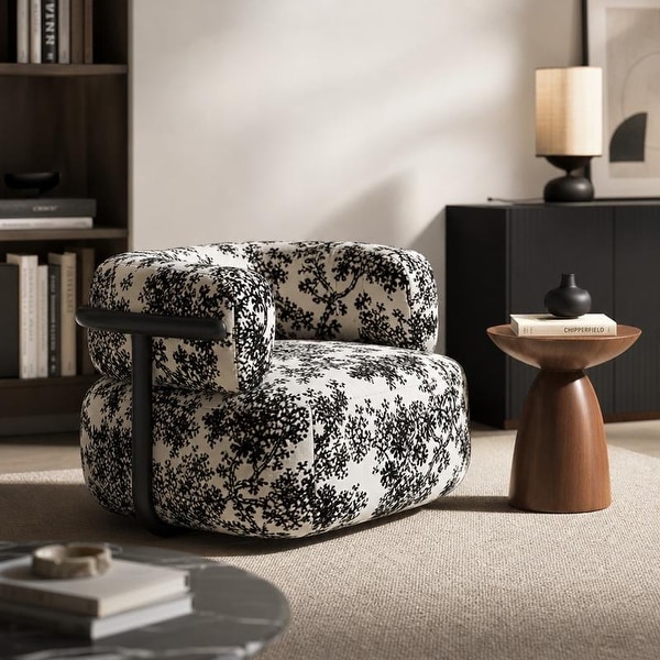 Zebra Striped Oversized Accent Chair with Fixed Back - On Sale