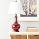 preview thumbnail 5 of 6, SAFAVIEH Lighting 25-inch Carolanne Red Table Lamp (Set of 2) - 14"x14"x23.5"