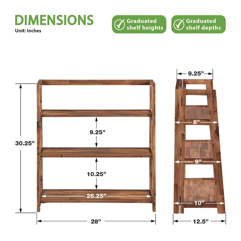 Bayfront 3-Shelf Folding Bookcase