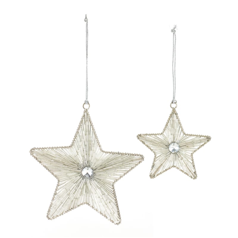 Star Glass Christmas Ornaments - 5.75" - 12ct