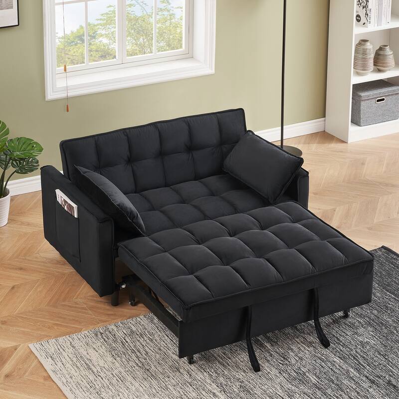 55" 3-in-1 Double Pull-Out Sofa Bed for Living Room