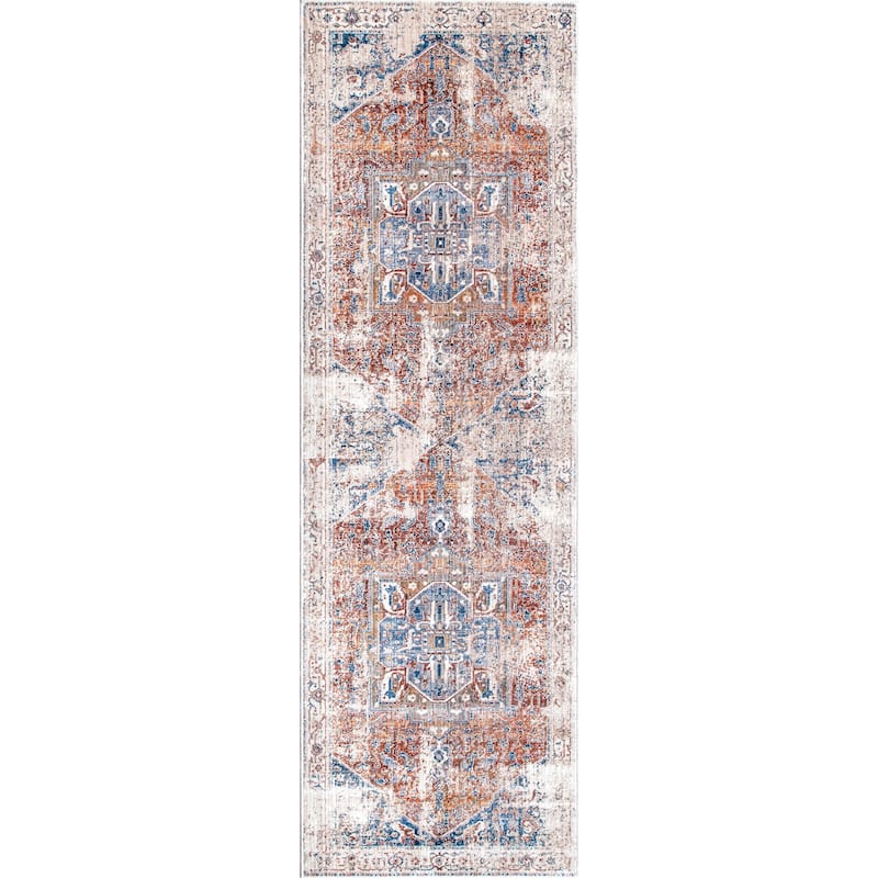Nuloom Camila Faded Medallion Fringe Area Rug