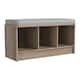 Porch & Den Southbrook 3-cube Storage Bench w/ Grey Cushion - Natural Grey