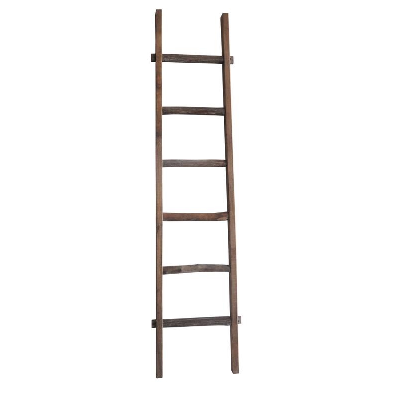Sagebrook Home Rustic 6ft Tall Blanket Ladder, Decorative Freestanding Ladder For Storage - 19" x 2" x 76"