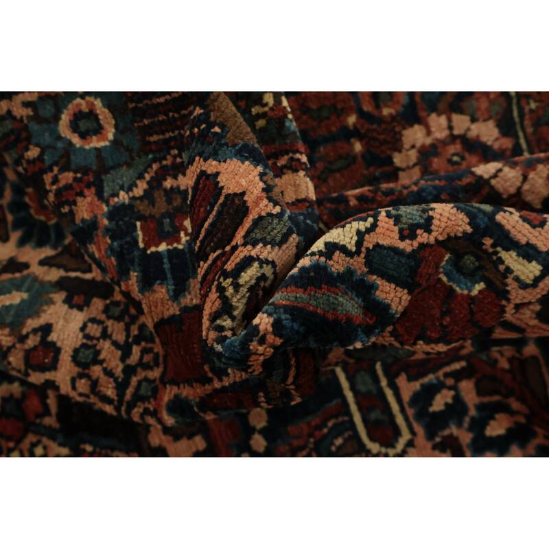 Hand Knotted Oriental 100% Wool Carpet Traditional Floral Oranges & Rust Lilian Area Rug - 11' 3'' X 8' 5''