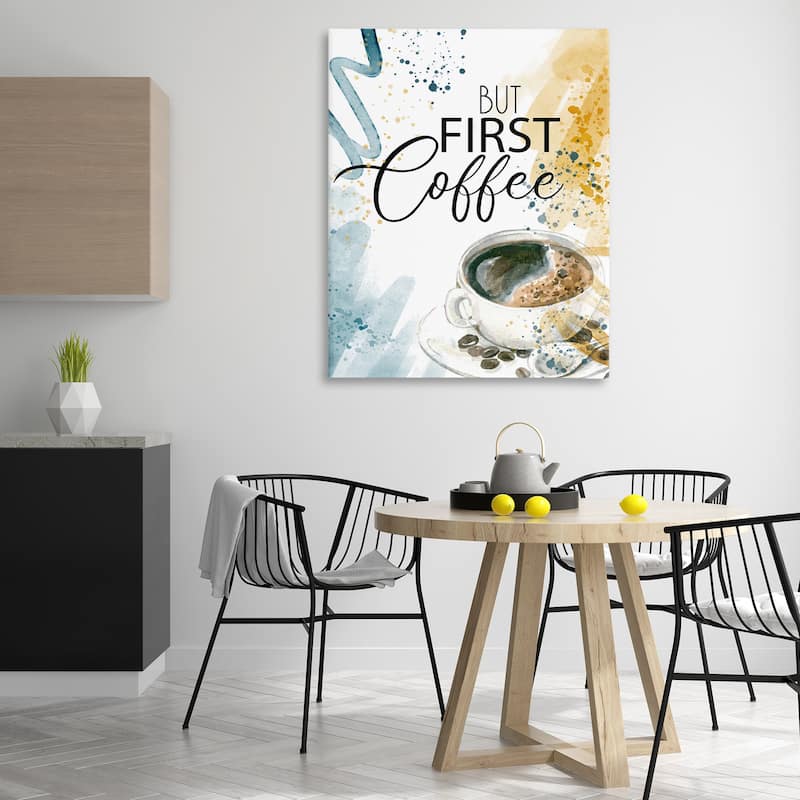 Stupell Modern But First Coffee Canvas Wall Art Design By Kim Allen