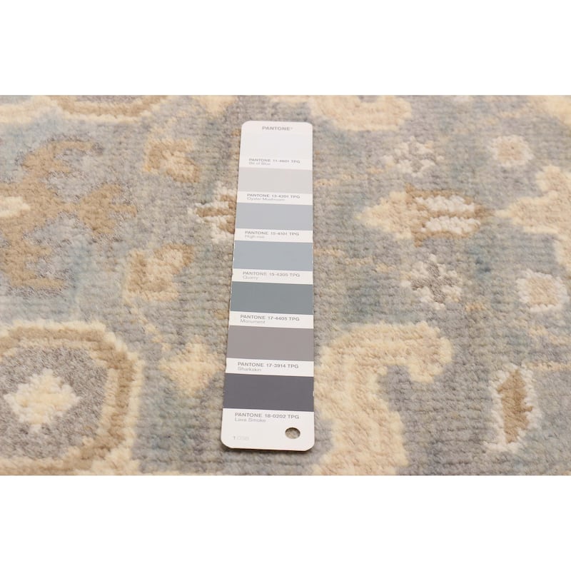 ECARPETGALLERY Hand-knotted Royal Oushak Grey Wool Rug - 2'7 x 19'4